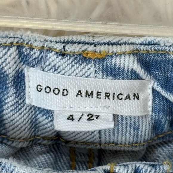 Good American GOOD STANDARD BERMUDA SHORTS denim SZ 4/27 high rise washed blue - Picture 8 of 10